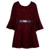 Amy Byer Girls' Belted Allover Lace Bellsleeve Dress - Dresses - $26.48 