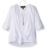 Amy Byer Girls' Big 2-Fer Top with Tie-Front Detail and Lace Back - Camisa - curtas - $16.43  ~ 14.11€