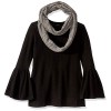 Amy Byer Girls' Big 7-16 Bell Sleeve Top with Scarf - 半袖衫/女式衬衫 - $23.65  ~ ¥158.46