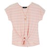 Amy Byer Girl's Short Sleeve Tie-front Top Shirt - Shirts - $7.98 
