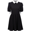 Andrastea Black Dress with White Collar - Kleider - 
