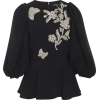 Andrew Gn Butterfly Beaded Cady Peplum B - Long sleeves shirts - 