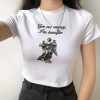 Angel sculpture short T-shirt female nav - 半袖衫/女式衬衫 - $17.99  ~ ¥120.54