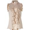 Anna Sui Cream Mixed Fabric To - 上衣 - 