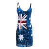 Anna-Kaci Womens Australian Flag Bodycon Spaghetti Strap Sleeveless Sequin Dress - Obleke - $33.99  ~ 29.19€