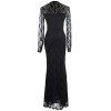 Anna-Kaci Womens Black Gothic Floral Lace Long Sleeve Maxi Evening Gown Dress, Black, Medium - Dresses - $48.99  ~ £37.23