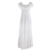 Anna-Kaci Womens Boho Peasant Ruffle Stretchy Short Sleeve Maxi Long Dress - sukienki - $42.99  ~ 36.92€