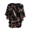 Anna-Kaci Womens Loose Fit Sequin Dolman Sleeve Evening Blouse Top - 半袖シャツ・ブラウス - $34.99  ~ ¥3,938