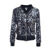 Anna-Kaci Womens Sequin Long Sleeve Front Zip Jacket with Ribbed Cuffs - Outerwear - $49.99  ~ ¥5,626