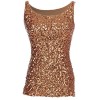 Anna-Kaci Womens Sparkle & Shine Glitter Sequin Embellished Sleeveless Round Neck Tank Top - Shirts - $34.99 