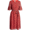Anne Klein Tie Waist Ruffle Sleeve Dress - Dresses - 