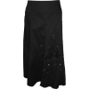 Applique Lace and Crystal Flower Cotton Skirt Knee-Length Black - Krila - $19.99  ~ 17.17€