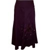 Applique Lace and Crystal Flower Cotton Skirt Knee-Length Purple - Saias - $19.99  ~ 17.17€