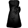 Applique Ribbon Strapless Prom Dress Bridesmaid Gown With Bow Junior Plus Size Black - Kleider - $85.00  ~ 73.01€