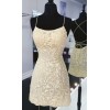 Applique Short Yellow Prom Dresses - Dresses - $133.62 
