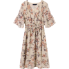 Apricot Wrap Chiffon Midi Dress - Vestidos - 