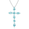 Aquamarine Cross Pendant - Naszyjniki - $559.00  ~ 480.12€