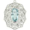 Aquamarine Diamond Brooch Pendant 1940s - Other jewelry - 