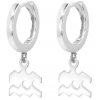 Aquarius Zodiac Hoop Earrings - Aretes - 