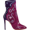 Aquazzura Embroidered Velvet Studded - Stivali - 