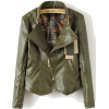 Army green leather jacket - 外套 - 