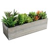Artificial Mixed Succulent Plants in Rectangular Brown Wooden Planter Box - Rośliny - $29.99  ~ 25.76€