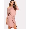 Asymmetric Shoulder Overlap Dress - Dresses - $15.00  ~ £11.40