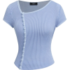 Asymmetrical Tee Blue - Shirts - kurz - 