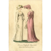 August 1801 fashion plate evening wear - Illustrazioni - 