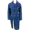 Azzedine Alaia Blue Denim Zipper Dress, - Obleke - 