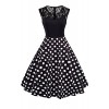 BABYONLINE D.R.E.S.S. Women 1950s Vintage Dress Modest Short Cocktail Party Gown Polka Dot,XXL - 连衣裙 - $15.99  ~ ¥107.14