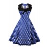 BABYONLINE D.R.E.S.S. Women's Polka Dot Pleated Sleeveless Floral Lace Cocktail Dress - ワンピース・ドレス - $26.72  ~ ¥3,007