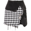 BALMAIN Black and white houndstooth deni - Skirts - 