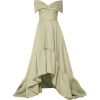 BAMBAH pale green off shoulder gown - sukienki - 