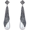 BANSRI Black Rhodium Finish Encrusted Cr - Earrings - $40.00 