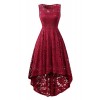 BBX Lephsnt Womens Lace Cocktail Dress Elegant Floral Sleeveless Swing High Low Formal Prom Dress - ワンピース・ドレス - $34.99  ~ ¥3,938