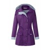 BBX Lephsnt Women's Waterproof Jacket Hooded Lightweigth Raincoat Active Outdoor Trench Coat, Purple, L - Outerwear - $39.99 