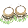 BEAD, AND BRASS DROP EARRINGS-GRN - Orecchine - $17.00  ~ 14.60€