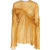 BEAUFILLE yellow sheer blouse - Koszule - krótkie - 