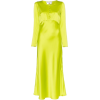 BERNADETTE green lime satin dress - sukienki - 