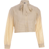 BEYOND RETRO neutral bow blouse - Рубашки - короткие - 
