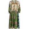 BIYAN Algo embroidered floral-print silk - 连衣裙 - 