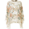 BIYAN Jeyya velvet-appliqué beaded top - Hemden - lang - 