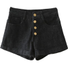 BLACK HIGH WAISTED SHORTS - Spodnie - krótkie - 
