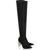 BLACK MESH MONOGRAMMED THIGH BOOTS - Boots - £119.00  ~ $156.58