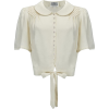 BLOOMSBURY white cream blouse - Srajce - kratke - 