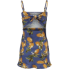 BLUE FLORAL BODYCON CUT-OUT DRESS2 - Dresses - $24.99 