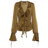 BLUMARINE Ruffled silk-blend blouse - Camisa - curtas - 600.00€ 