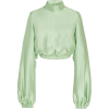 BRANDON MAXWELL pale green poplin blouse - Рубашки - короткие - 