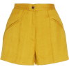 BRANDON MAXWELL yellow high rise satin - ショートパンツ - 